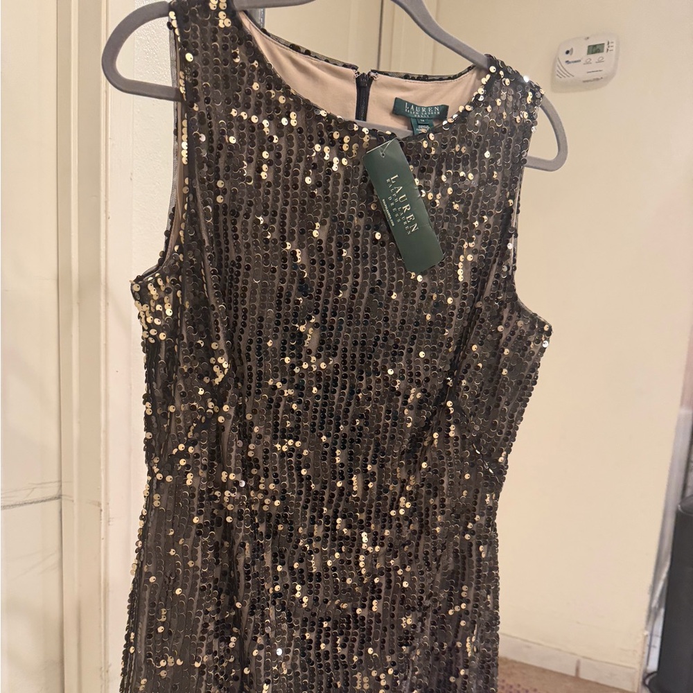 Lauren Ralph Lauren Sparkling Gold Mini Dress